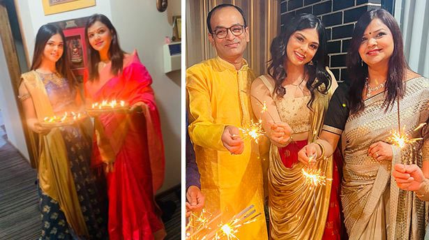 Suman celebrating Diwali with her family