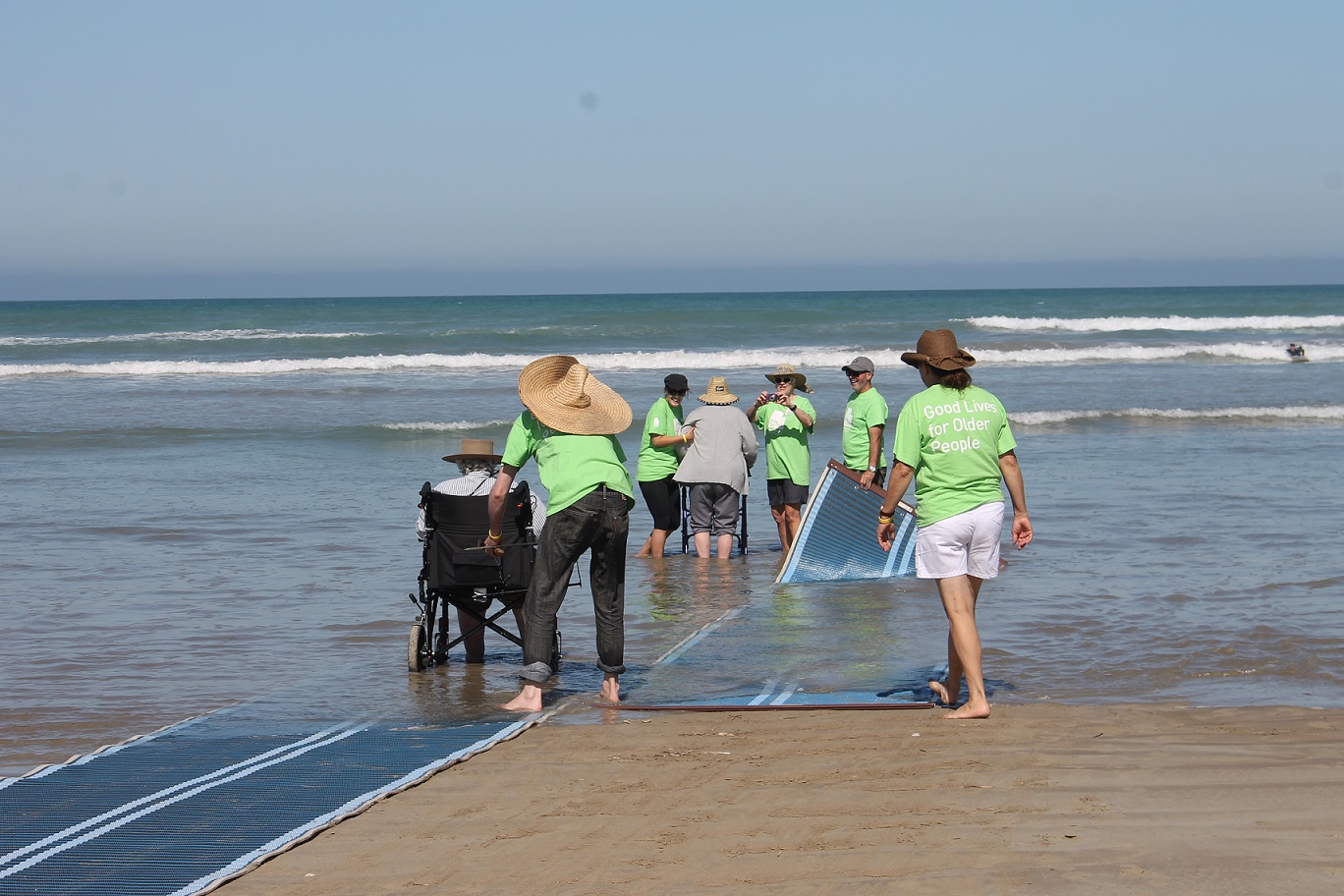 ACH residents enjoying glenelg beach