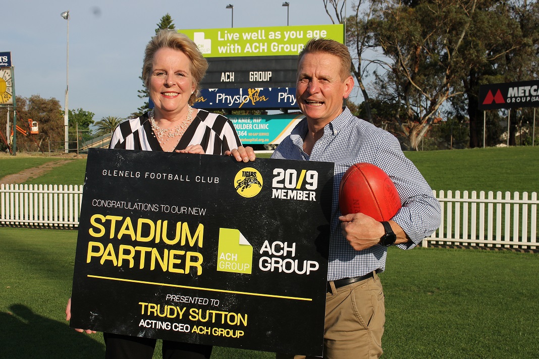 Trudy and Nick at ACH Group stadium in Glenelg