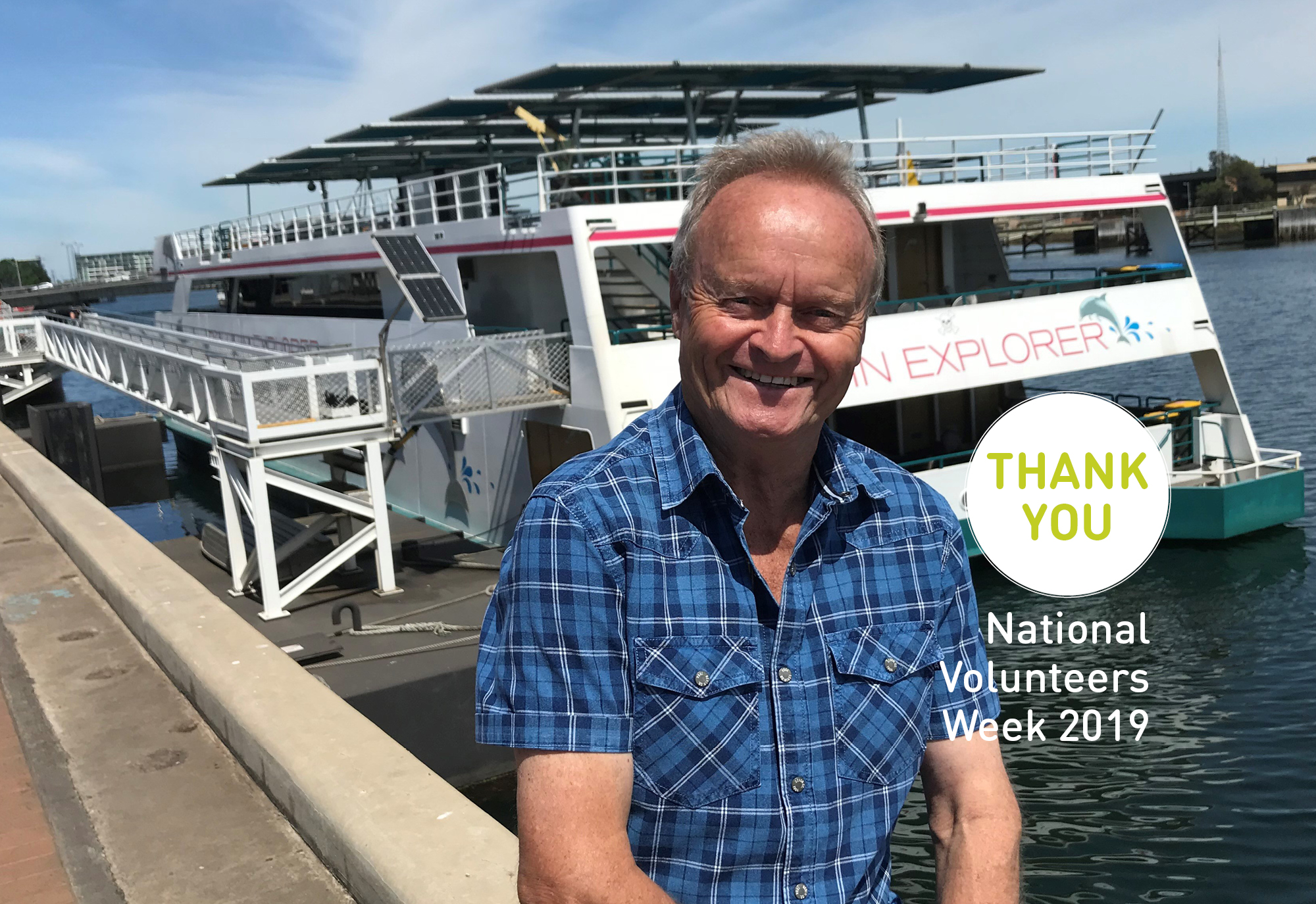 National Volunteers Week 2019 volunteer in front of boat