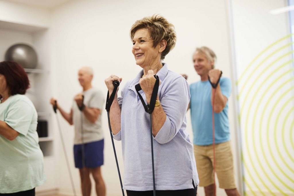 older people enjoying Free Exercise Classes at ach 50+ studio
