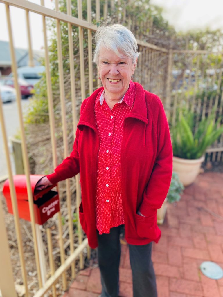 Maureen and the chatter box at Colton Court nursing home in McLaren Vale
