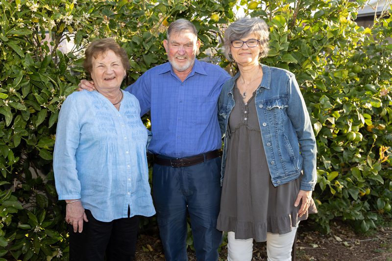 Family portrait with Carol - mum, Bob - dad, Teresa - who is a dementia specialist.
