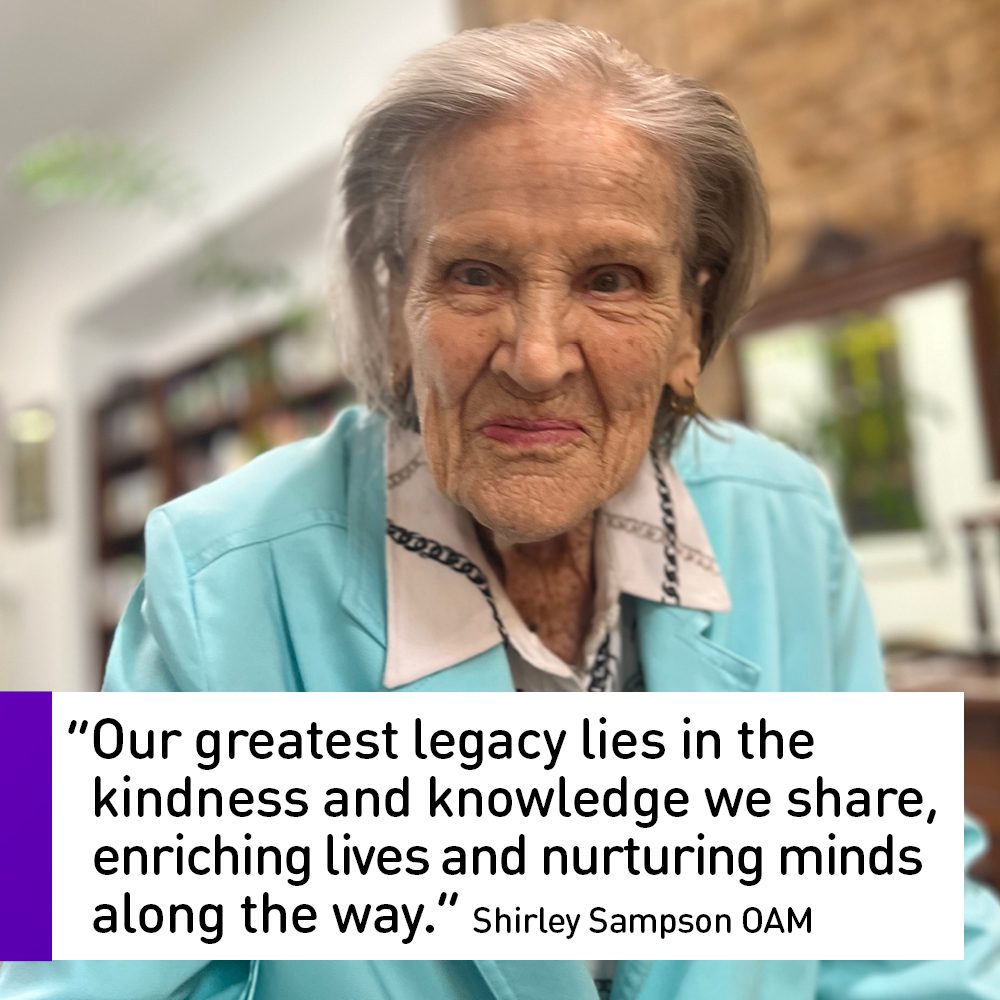 Shirley Sampson, a remarkable 99-year old Kapara Residential Care resident.