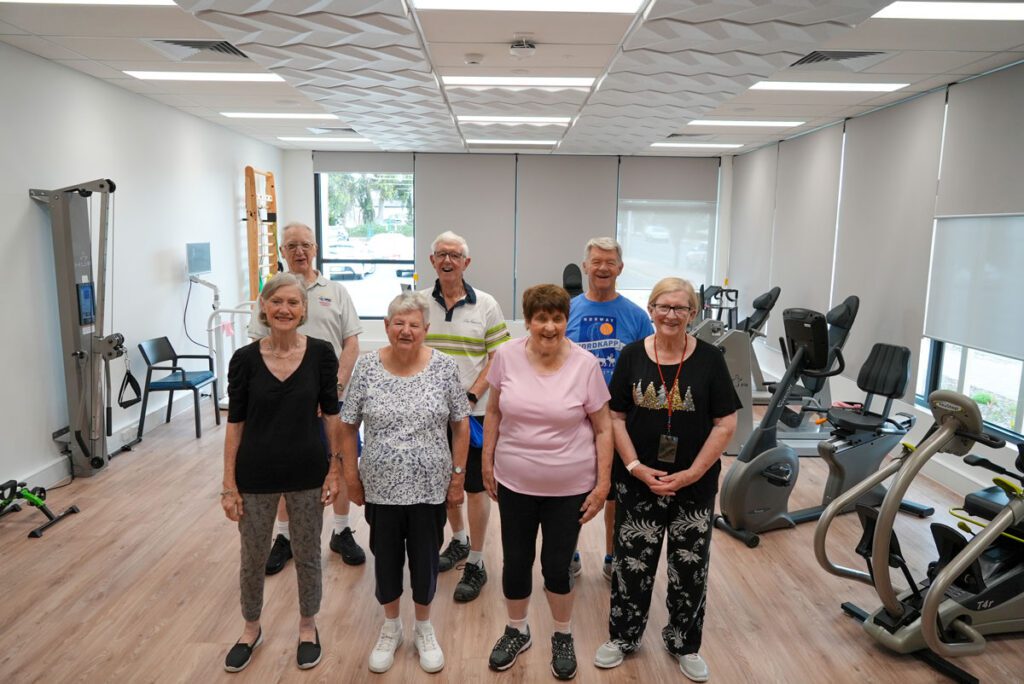 Betty with her exercise class buddies at Health Studio Rostrevor.