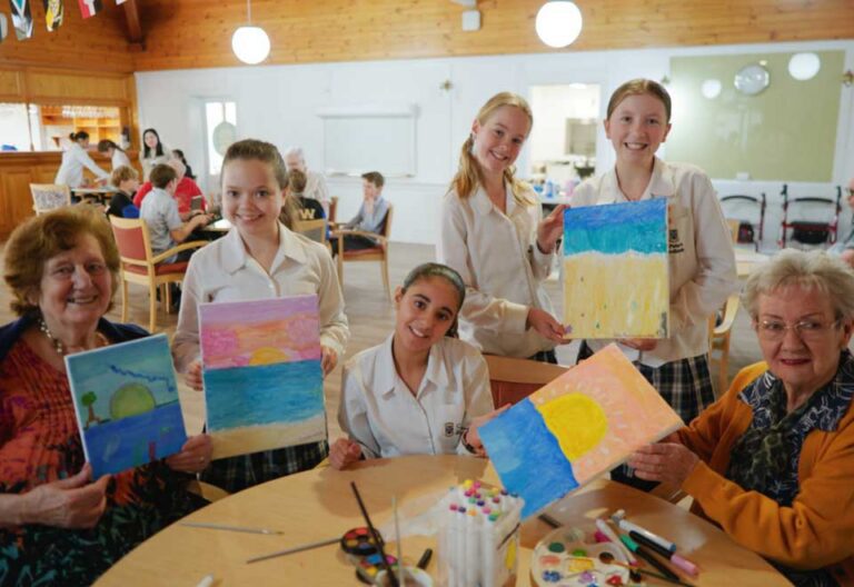 Students from St Peter's Woodlands and residents from Kapara