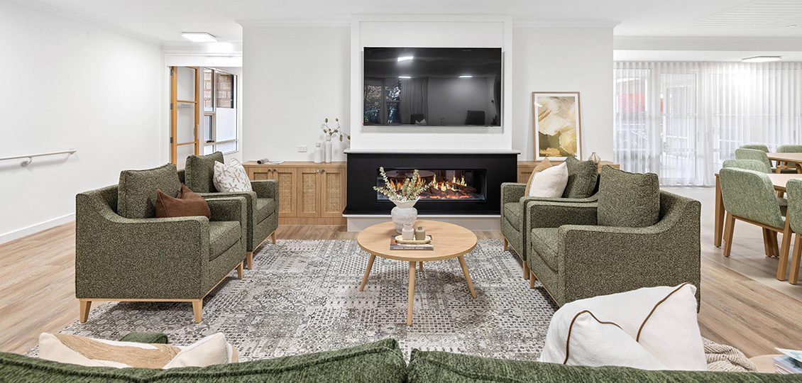 Living room at Highercombe Residential Care Home in Hope Valley