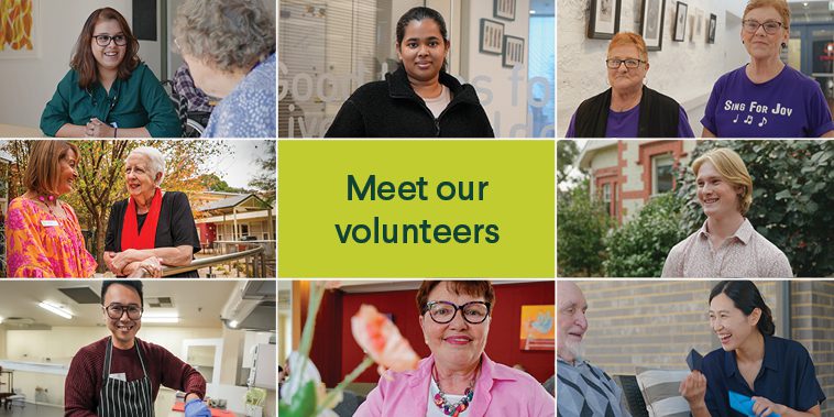 Meet our volunteers tile - a collage of volunteers