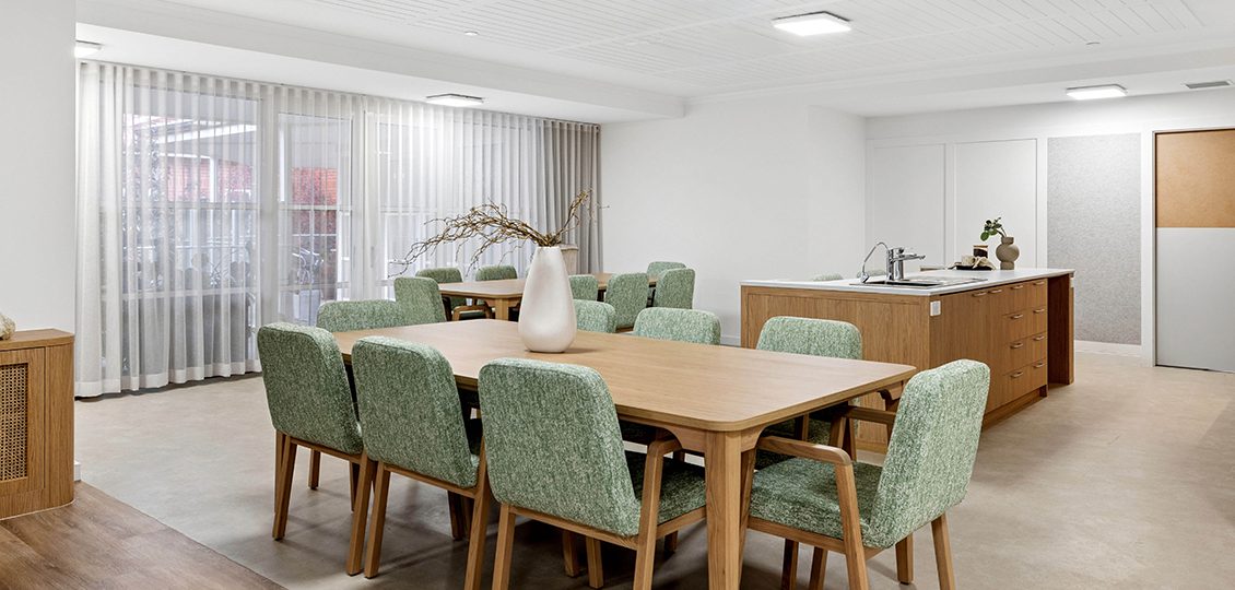 Spacious dining room at Highercombe Residential Care Home in Hope Valley