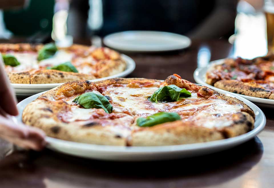 Long lunch, delicious pizza