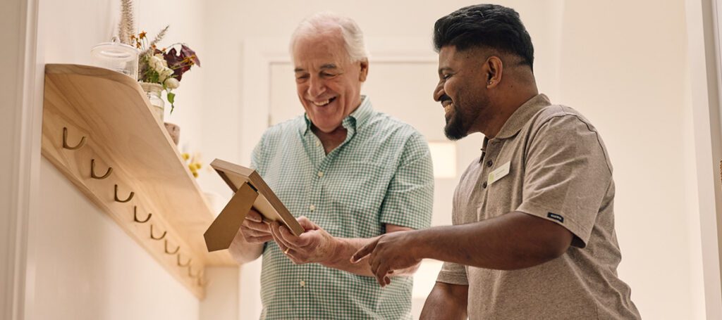 Independence is important - support worker engaging with a customer