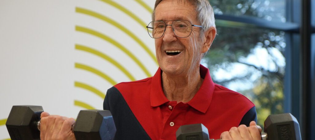 Peter exercises at Health Studio Glenelg and highlights the importance of keeping active