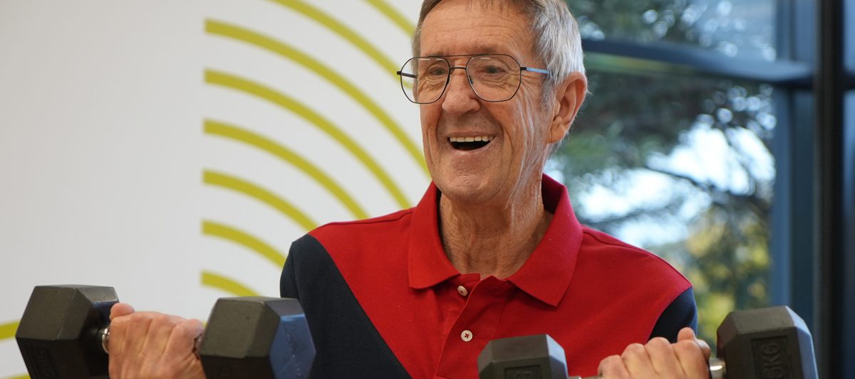 Peter exercises at Health Studio Glenelg and highlights the importance of keeping active