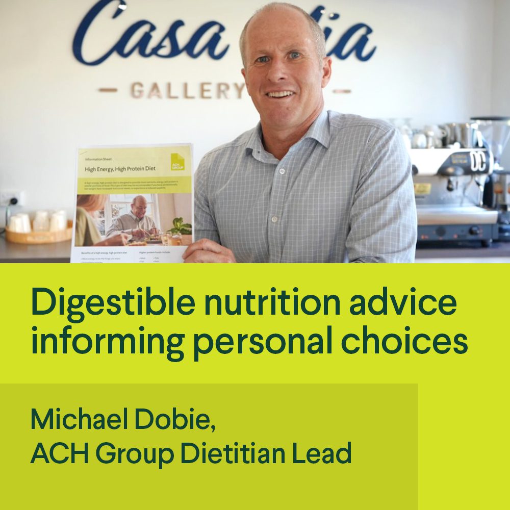 Michael Dobie is the Lead Dietitian at ACH Group. He is presenting 'nutrition guides' - digestible nutrition advice informing personal choices